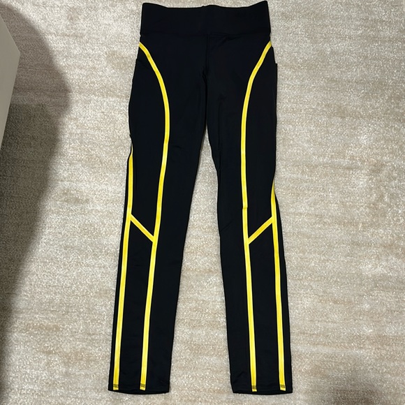 MICHI Black and Yellow Workout Leggings - Picture 1 of 6